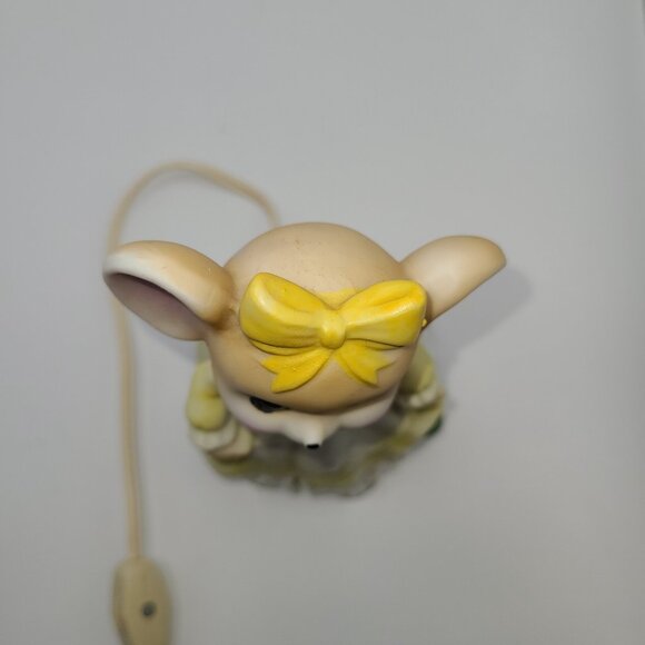 Rare Vintage Hand Painted Porcelain Mouse Night Lite Portable Lamp - Picture 6 of 9